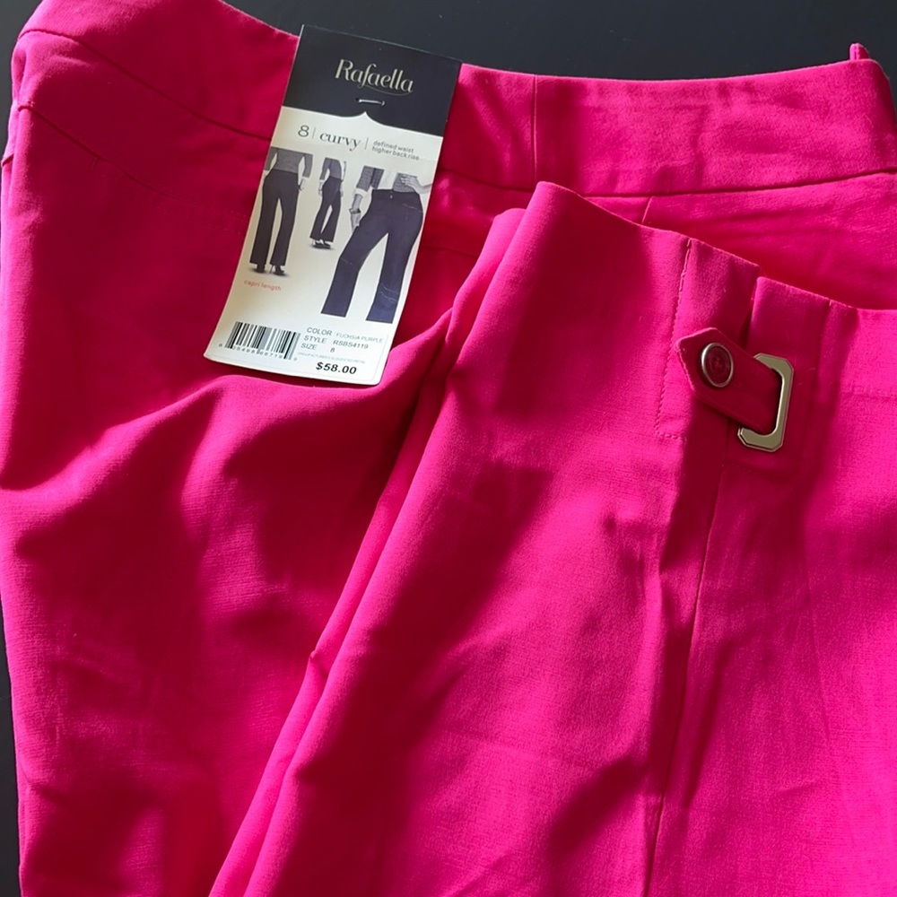 NEW Rafaella Capri Pant Pink 8 stretch